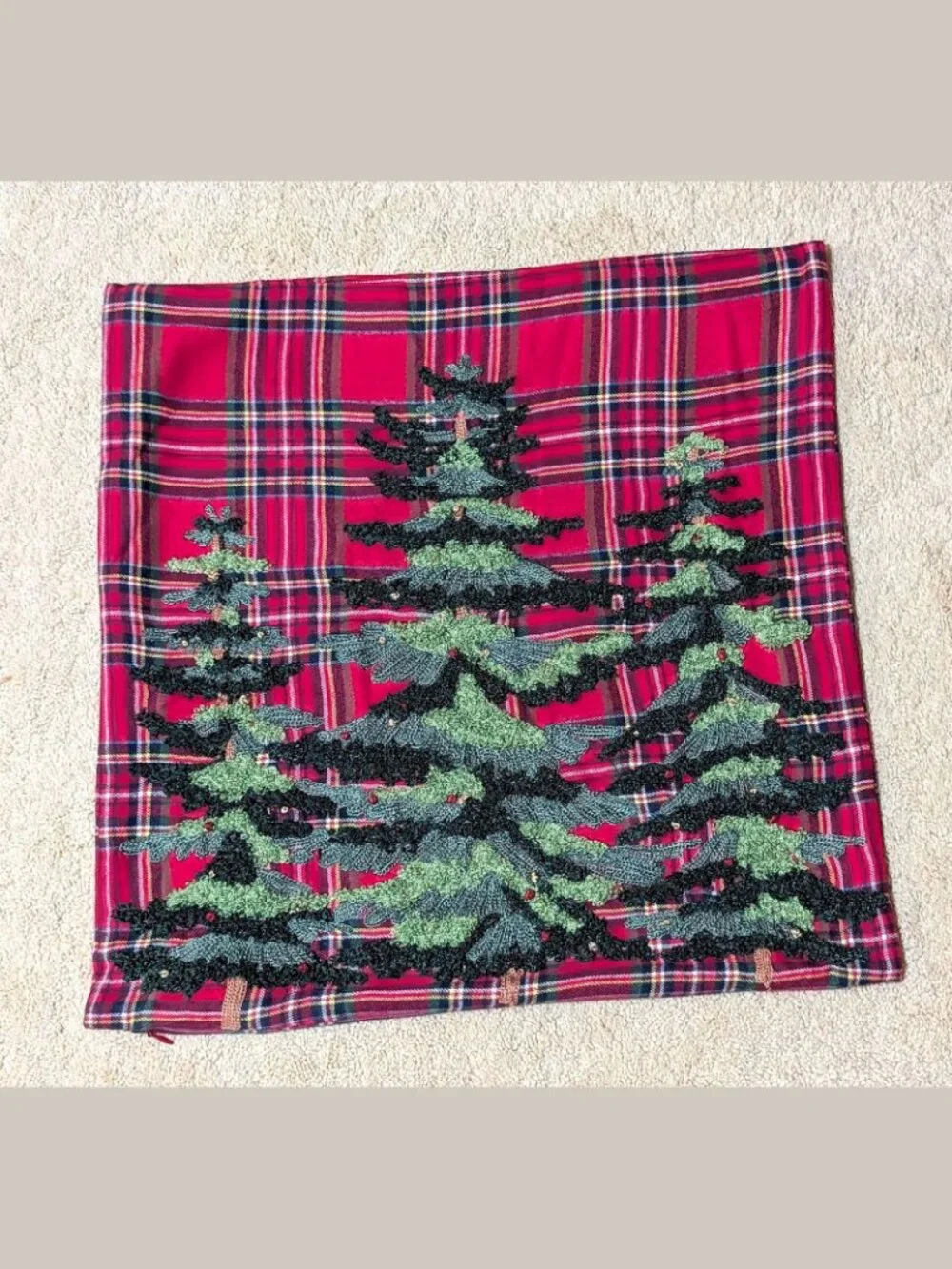 POTTERY BARN ELLIOTT EMBROIDERED TREE PILLOW COVER, 20